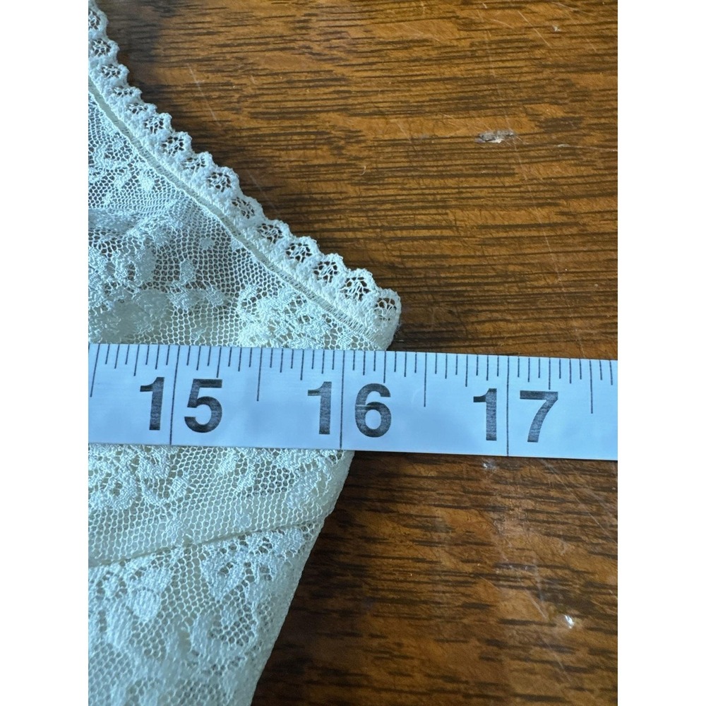 Vintage Lace Slip Dress Womens Small White Nylon Satin Full Lingerie 70s - Picture 4 of 6